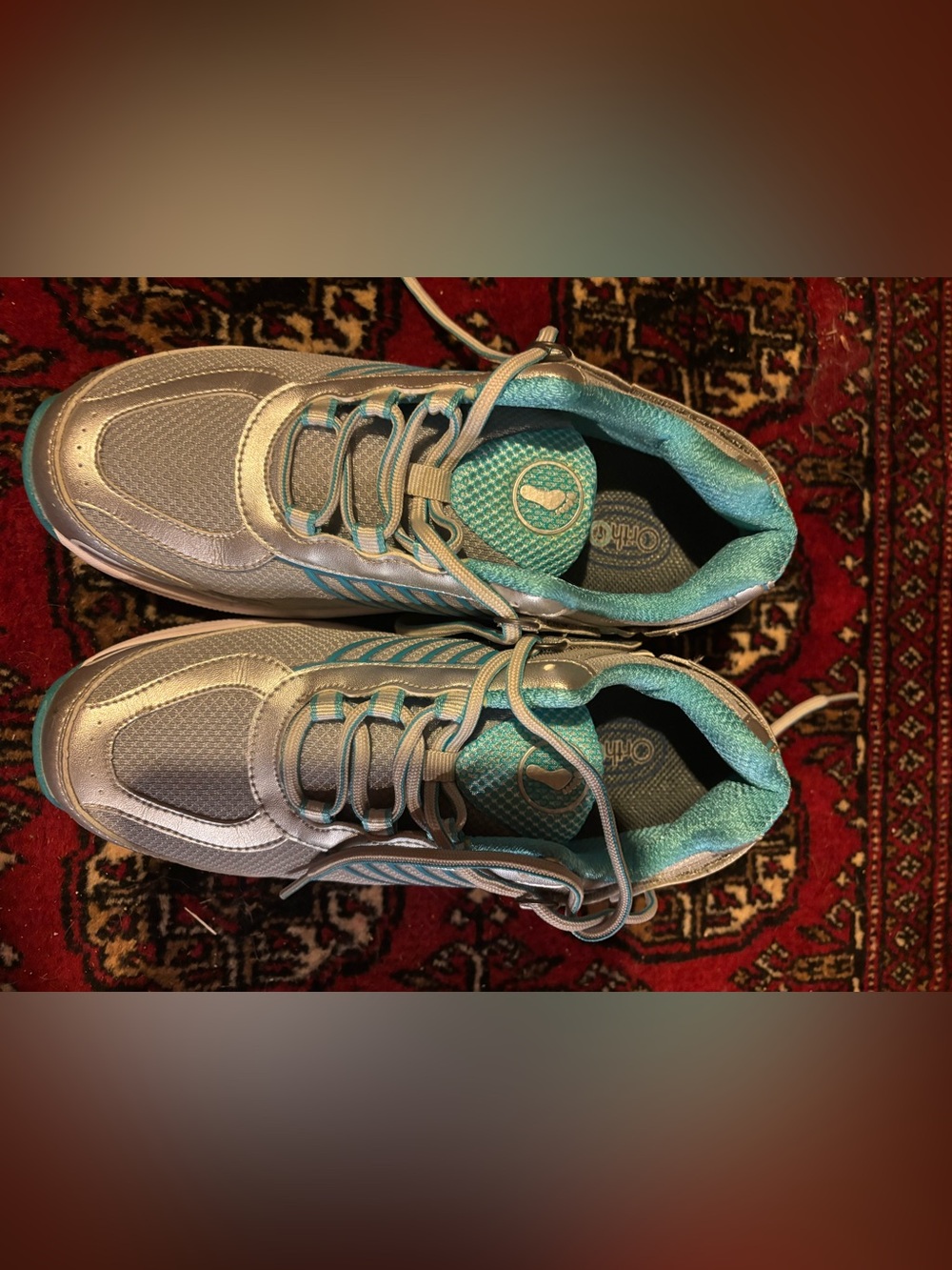 Avia Silver and Teal Women's Athletic Sneakers